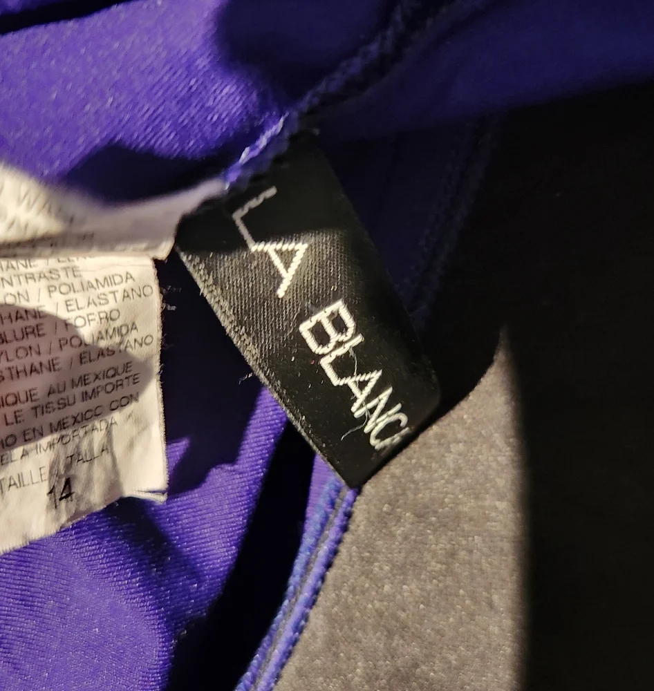 La Blanka Size 14 Padded Swimsuit Twist Top Bluish Violet‎ - Picture 3 of 6